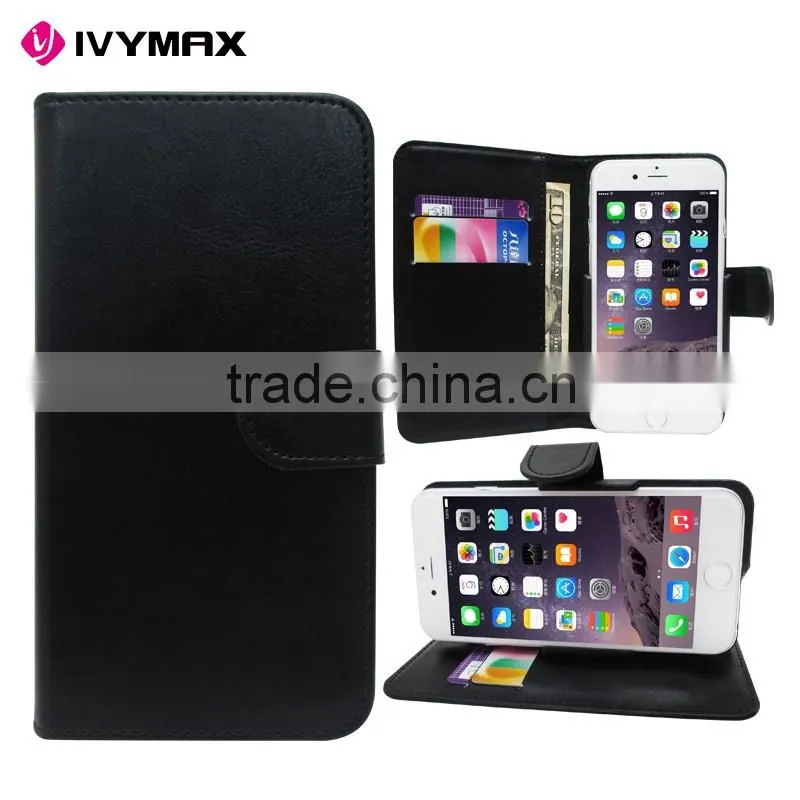 Manufacturer wholesale PU leather universal smart phone wallet case with plastic slider for all phones