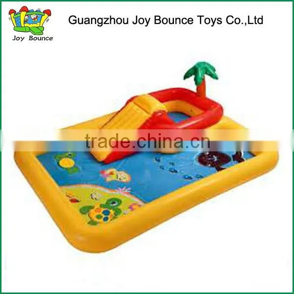 yellow outdoor inflatable swimming pool with slide