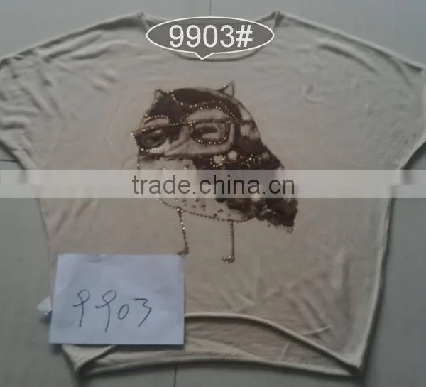 Printing and hot drilling technology of girls overpull sweater 9903#
