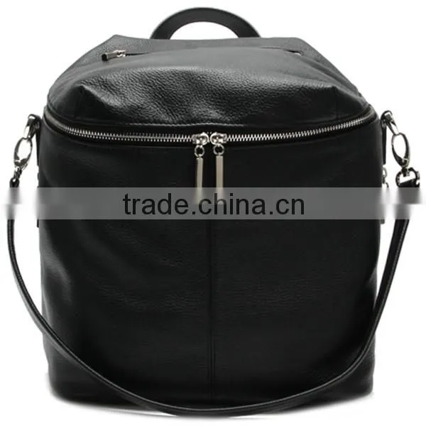 Fashion quality convertible backpack purse black leather backpack for women