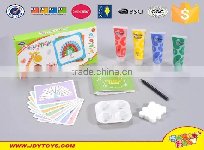 Funny item 4 color friendly material child toy finger painting set toy