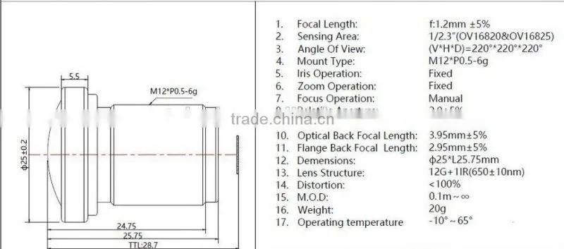 16Mega High Grade Fisheye Lens with 220 degree wide Angle of View for Go Pro Hero4