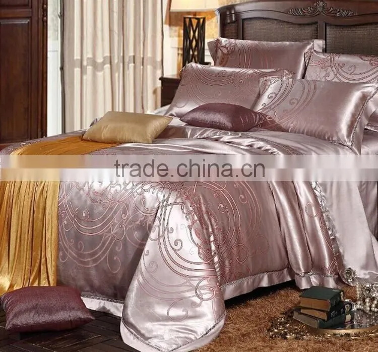 100% silk bedding set, elegant jacquard color