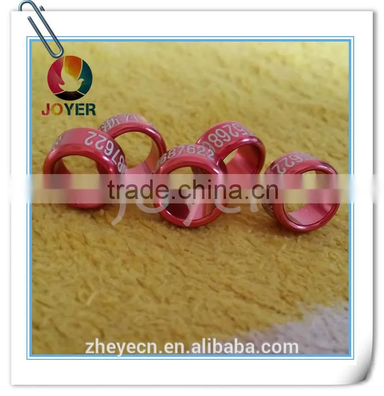 2015 aluminum pigeon birds ring 2mm-22mm available custom with your name and phone lovebird canary birds ring band