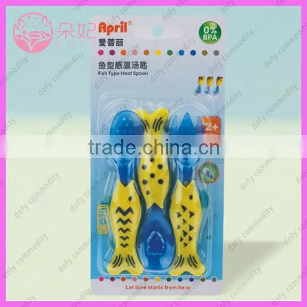 fish-shaped temperature sensing baby spoon