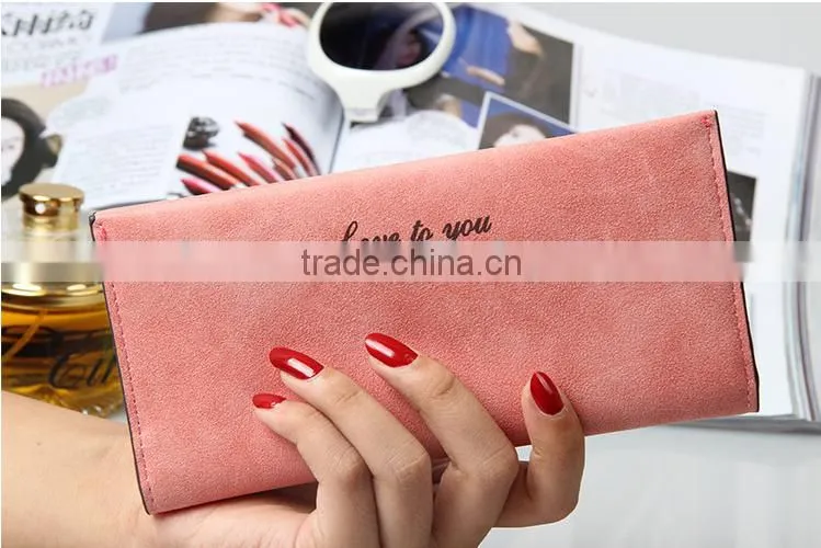 Low cost ladies hand PU purse woman fancy leather wallet