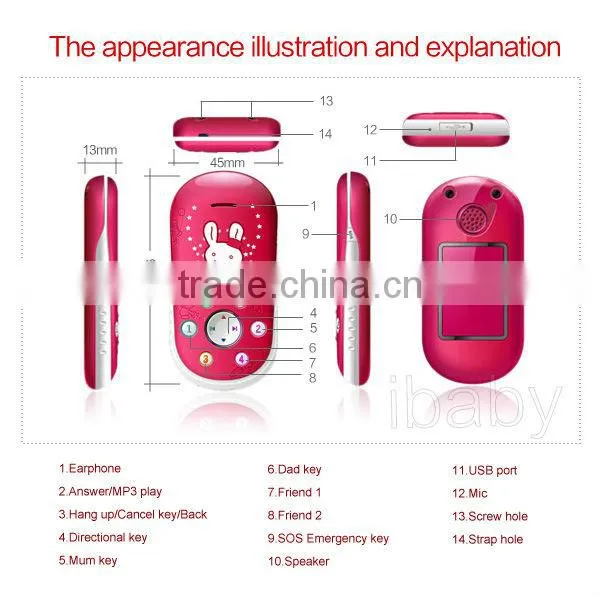 Top IML Technology Ibaby Christmas present children mini gsm phone