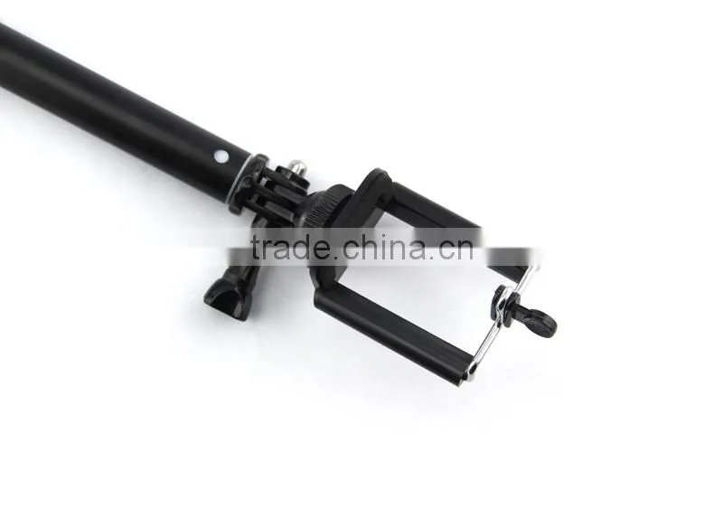 black selfie stick compatible with go pro device from Lontion