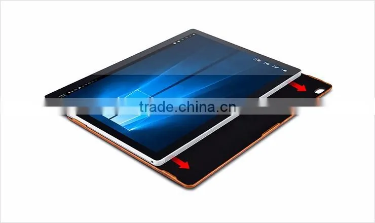 ICARER Genuine Leather Case for Microsoft Surface Book Detachable Flip Cover with Stand Function