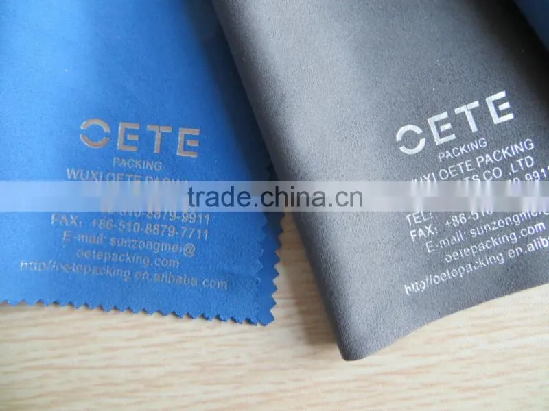golden/silver foil printing microfiber glasses cleaning cloth