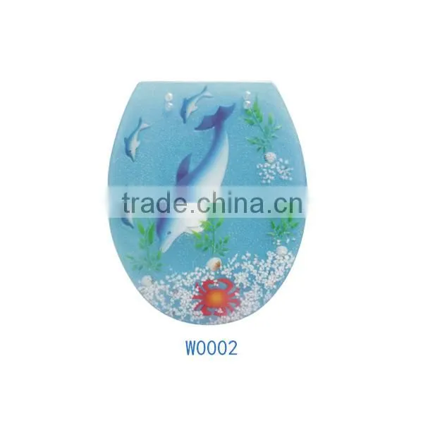 Sanitary bathroom poly resin color Chinese slowly down toilet cover
