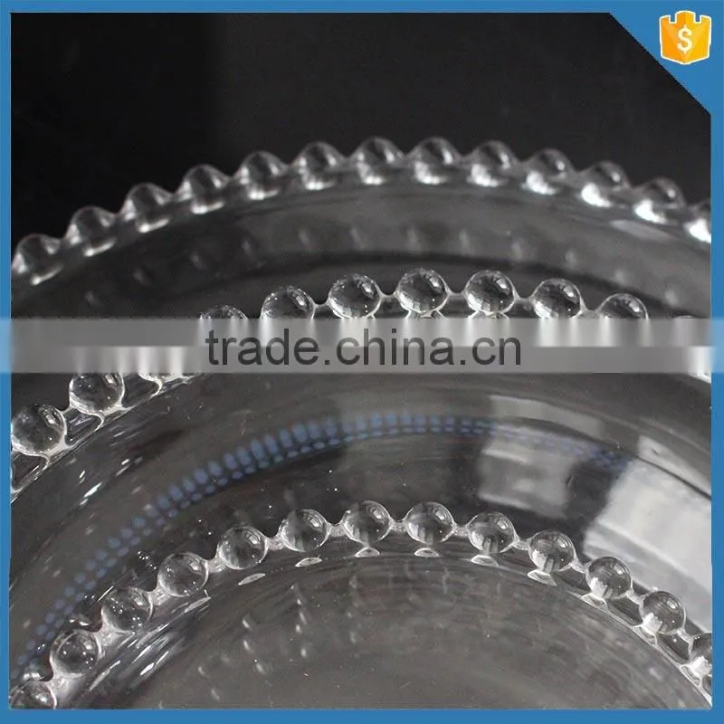 Wedding used wholesale glass beaded charger plate