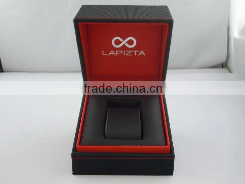 Watch packaging box with a display window,paper and plastic jewelry box with a velvet pillow base