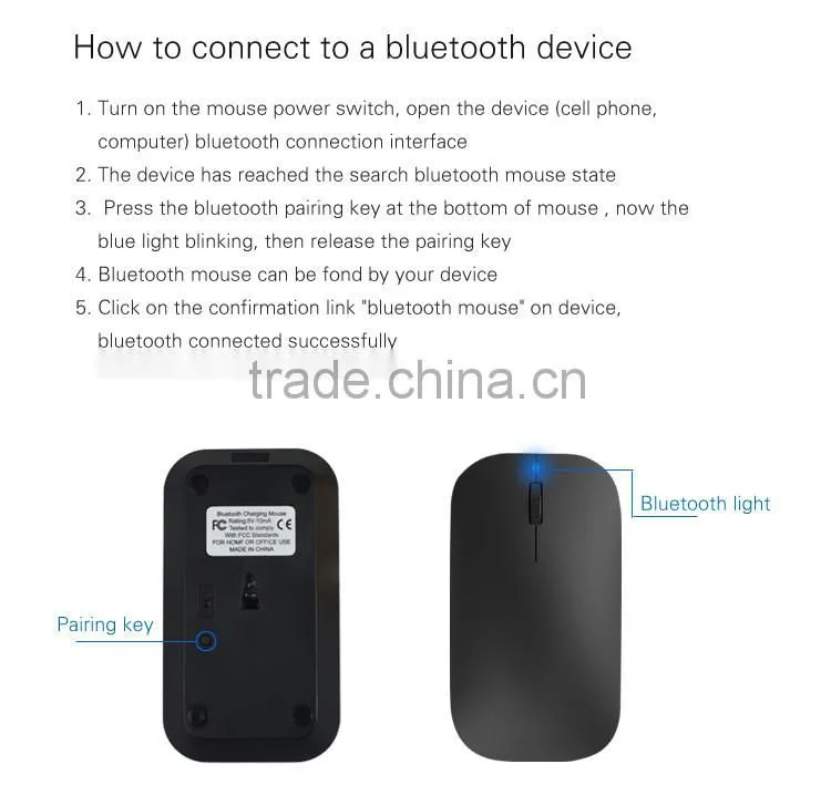 New arrival ultra slim rechargeable bluetooth mouse
