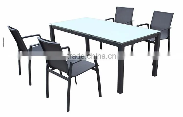 Outdoor garden aluminum furniture table and chair dining set