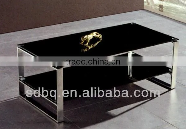 Foshan factory price modern office table design/tempered glass coffee table/glass tea desk PT-T002