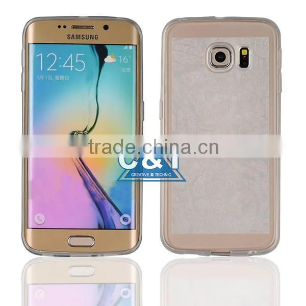C&T Flower Ultra Slim Transparent Flexible Soft Clear TPU Gel Silicone Protective Back Case Cover For Samsung Galaxy S7 Edge