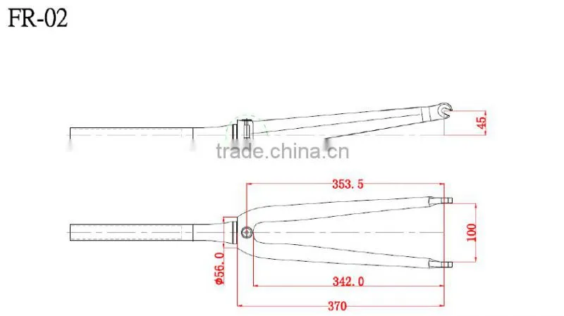 2016 made in china promotional en standard carbon bicycle fork
