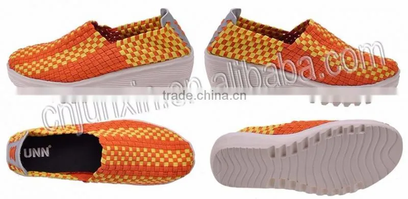 New arrival good quality cheap price woven braid shoes knitting casual shoes