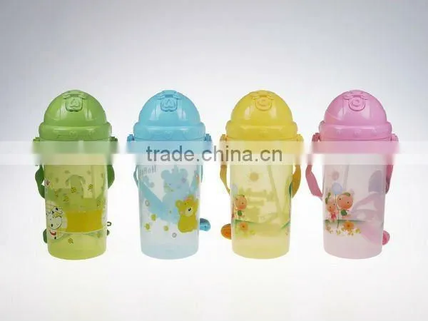 A024 600ml high quality cartoon plastic children water bottle shantou shuanghuan viassin plastic drinking bottle for kids