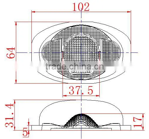 102mm COB led street light optical glass lens