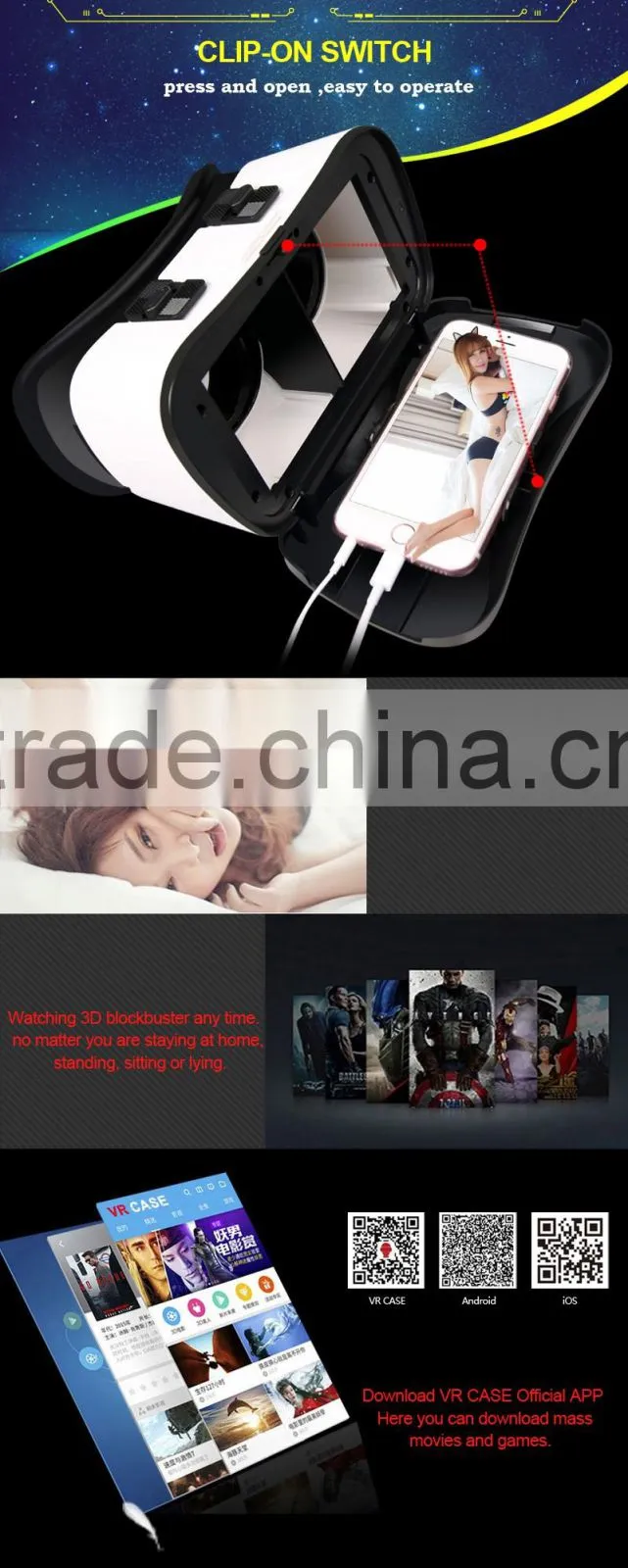 New Premium VR Case 5Plus 3d VR Glasses Box For Sex Video Picture