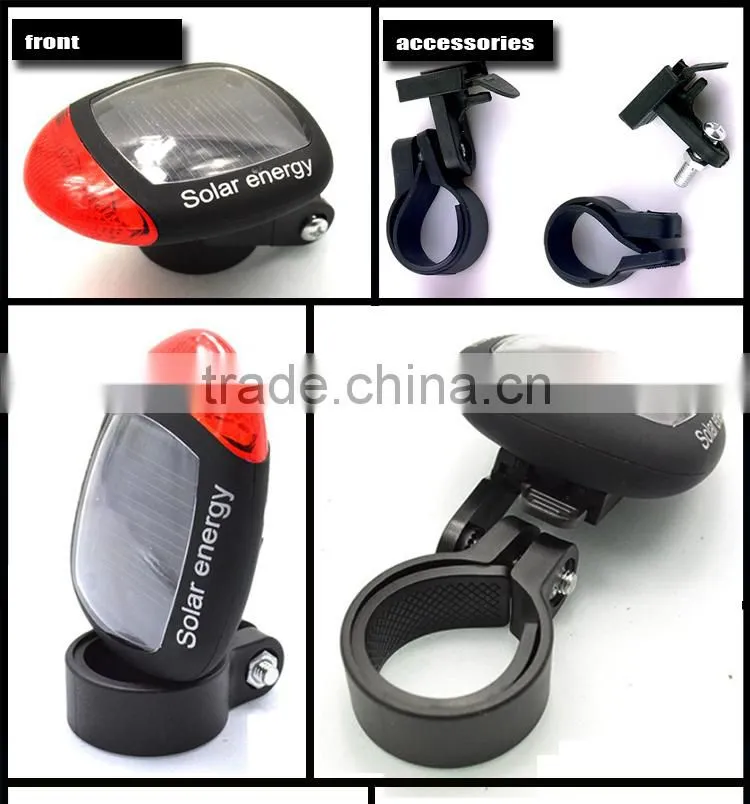 2015 hot sale zhejiang factory cheap high quailty tail solar bike light