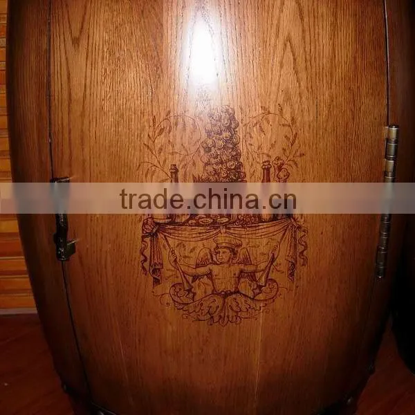 Novel Fridge Wooden Commercial Barrel Cooler OAK Wood Wine Beer Barrel Fridge OEM Color