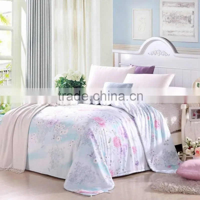 Luxury satin printed rose pattern india silk quilt patchwork bedding set for sale