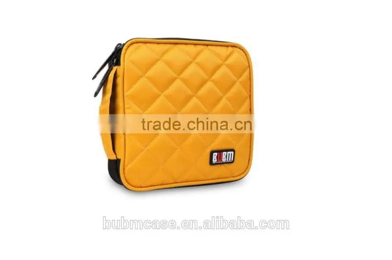 Yellow 32 Capacity 230D Space Twill PVC Fabric DVD Case CD Holder personalized cd case multi disc dvd cases