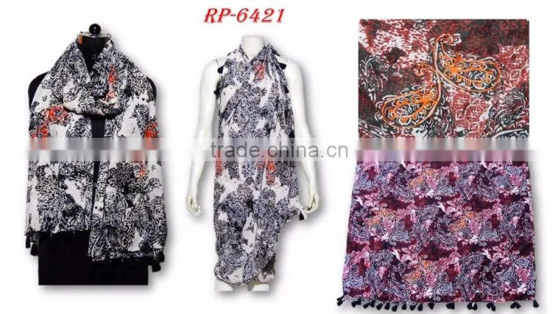 printed poly chiffon pareo