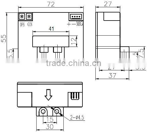 Hall effect AC DC pulse current sensor / transducer RCS15B series (200A-2000A) for current monitoring