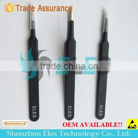 Wholesale black antistatic esd plastic tweezers
