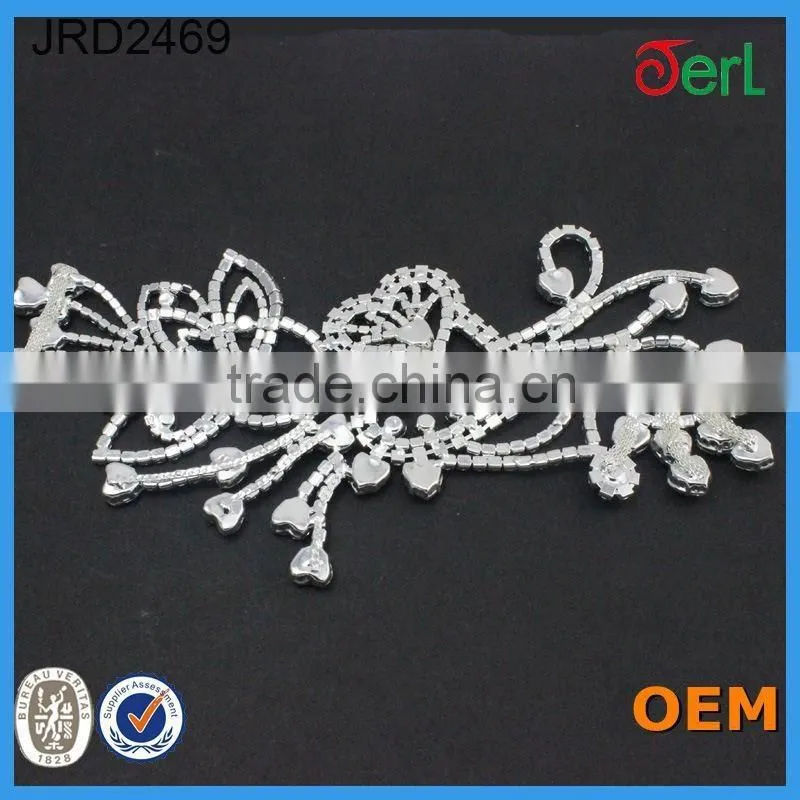 Unique design popular rhinestone lace for wedding dress in bulk
