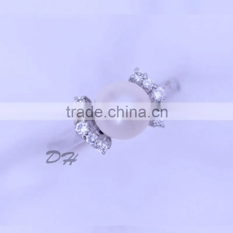 Cheap Wholesale 925 Sterling Silver Cultured Pearl Rings For Women