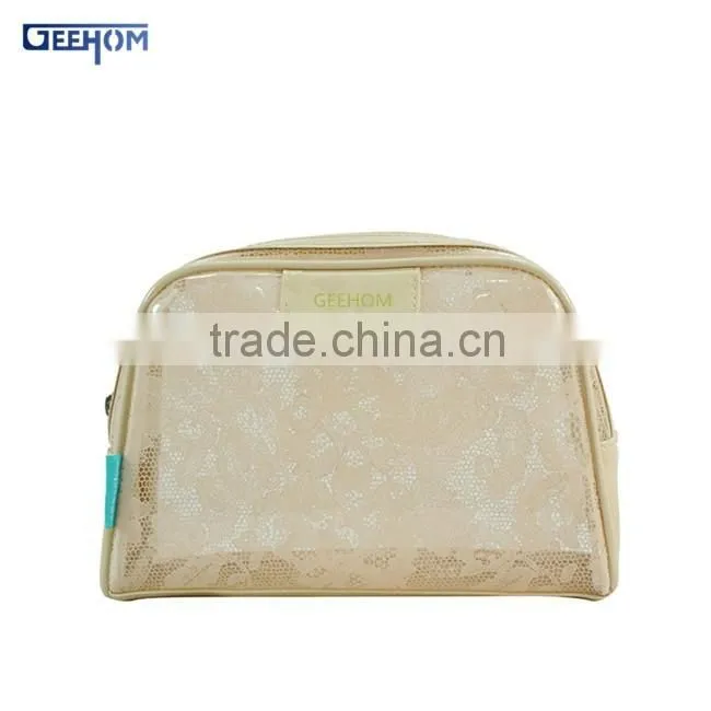 2016 pvc standup bag custom pvc mesh cosmetic bag