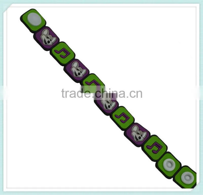 custom rubber charm bracelet eco-friendly rubber bracelet