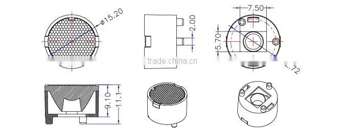 PMMA Led Optics Lens For 5050 LED