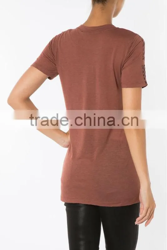 OEM ladies short sleeve hot sell semi-combed cotton t shirt woman fashion t shirts