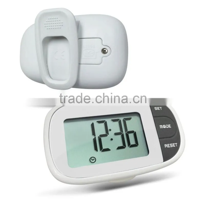 Xmas best gift pedometer with belt clip and time function