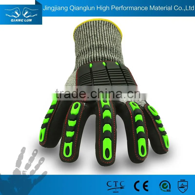 QL 13G nitrile dipping Cut resistant industrial working gloves