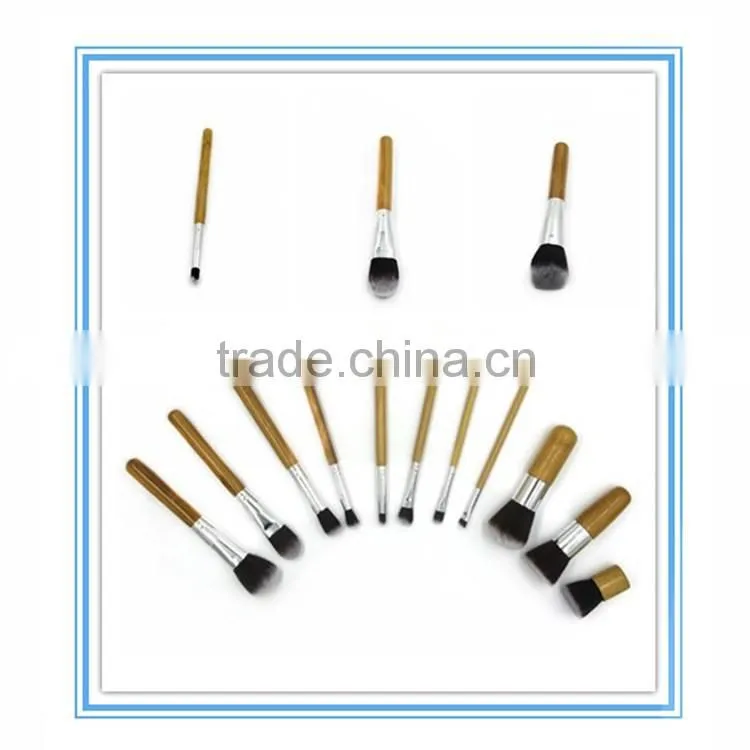 11 pcs wholesale cosmetic makeup makeup brush set professional makeup brush set with wood case