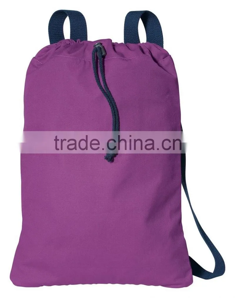 Canvas Soft Cotton Drawcord Toggle Cinch Pack Promotional Drawstring backpack