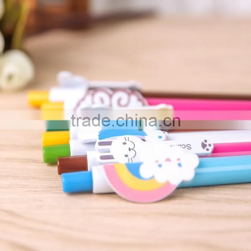 rainbow pen,cartoon lovely plastic ball pen