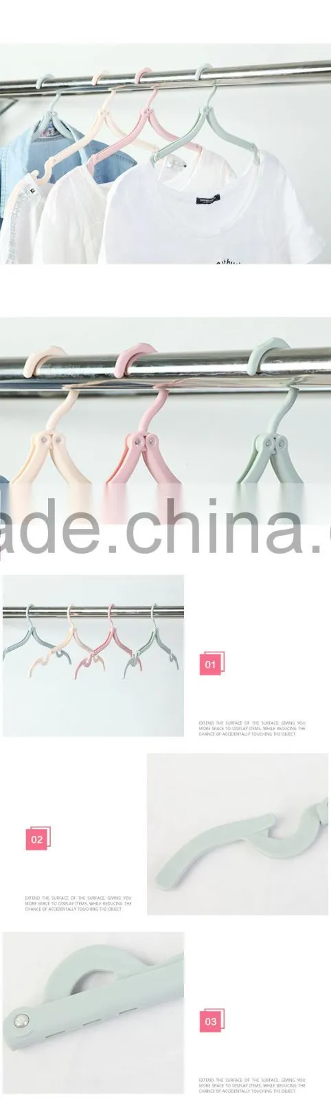 Hot Selling Hanger Travel Coat Folding Plastic Portable Clothes Magic Clothing Camping Wall