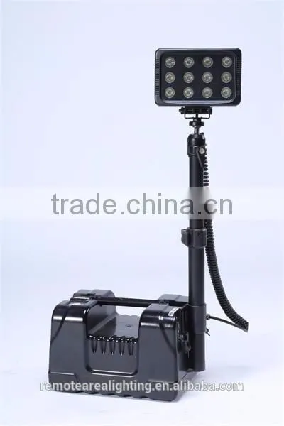 remote area led lighting systems high flux led RALS-9936 heavy duty rechargeable searchlight with 12V socket plug