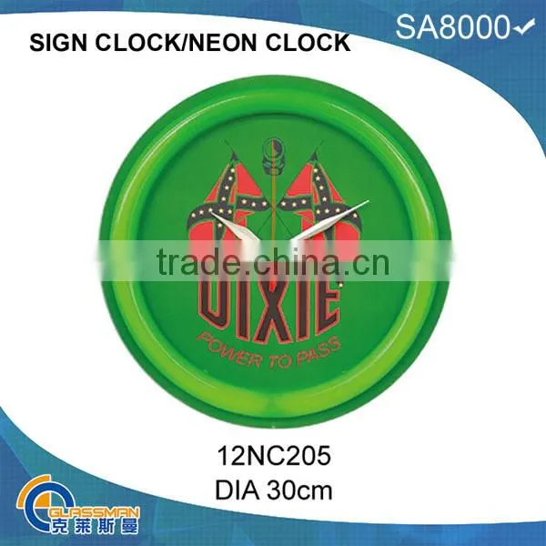 12'neon light wall clock