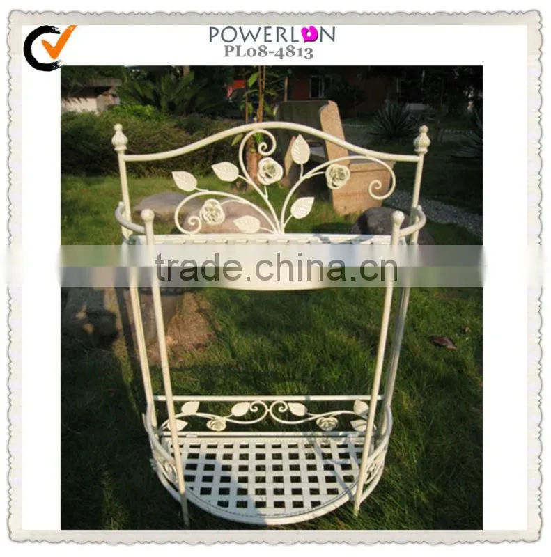 Nicely Classical Vintage Antique White Wrought Irons Antirust Metal Indoor and Outdoor Decorative Garden Flower Planters
