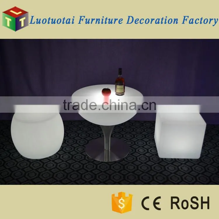 round led table/RGBW color change remote control light up led bar table