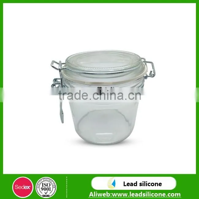Multipurpose Foie Gras Glass Jar With Sealed Ring, Food Storage Glass Jar With Metal Clip